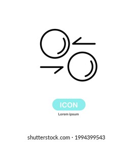 Comercio, vector de icono de intercambio aislado en fondo blanco.