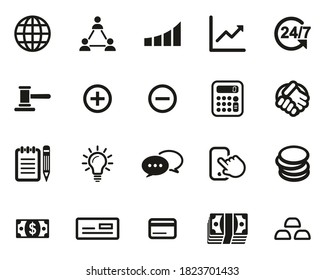 Trade Or Exchange Icons Black & White Set Big
