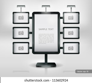 Trade exhibition stand display. Vector.