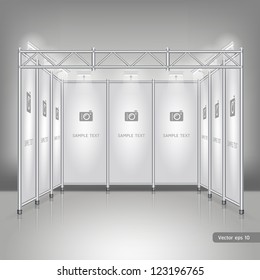 Trade Exhibition Stand Display. Vector Illustration.