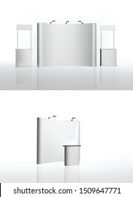 Trade exhibition stand, Exhibition round, 3D rendering