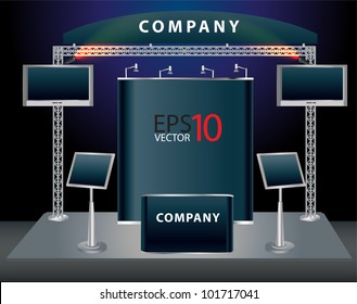 Trade exhibition stand. Vector