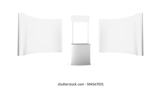 Trade exhibition stand, vector