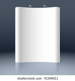 Puesto de exhibición comercial. Vector.