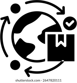 Ilustração do vetor de glifo do ícone de facilitação de comércio