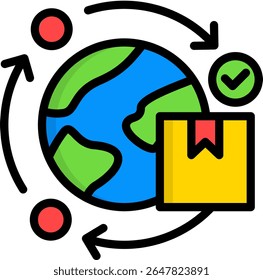 Ícone de facilitação de comércio Lineal cor Vetor Ilustração