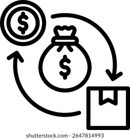 Trade Financing Icon Outline Vector Illustration