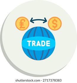 Icono de estilo de círculo plano comercial