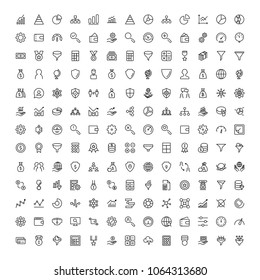 Trade flat icon set. Single high quality outline symbol of info for web design or mobile app. Thin line signs for design logo, visit card, etc. Outline logo of trade