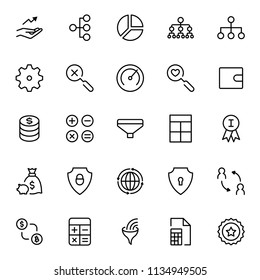 Trade flat icon set. Single high quality outline symbol of info for web design or mobile app. Thin line signs for design logo, visit card, etc. Outline logo of trade