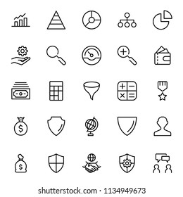 Trade flat icon set. Single high quality outline symbol of info for web design or mobile app. Thin line signs for design logo, visit card, etc. Outline logo of trade