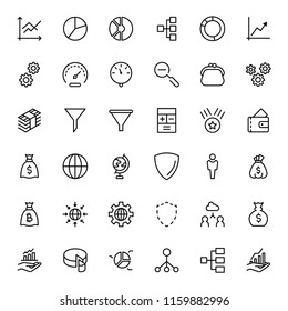 Trade flat icon set. Single high quality outline symbol of info for web design or mobile app. Thin line signs for design logo, visit card, etc. Outline logo of trade