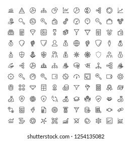 Trade flat icon set. Single high quality outline symbol of info for web design or mobile app. Thin line signs for design logo, visit card, etc. Outline logo of trade