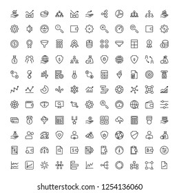 Trade flat icon set. Single high quality outline symbol of info for web design or mobile app. Thin line signs for design logo, visit card, etc. Outline logo of trade