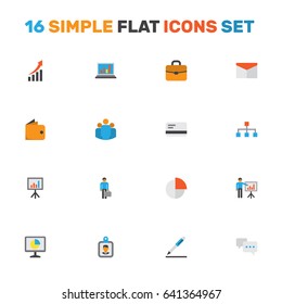 Trade Flat Icons Set. Collection Of Billfold, Hierarchy, Payment And Other Elements. Also Includes Symbols Such As Structure, Wallet, Hierarchy.