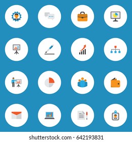 Trade Flat Icons Set. Collection Of Billfold, Hierarchy, Statistics And Other Elements. Also Includes Symbols Such As Man, Graph, Signing.