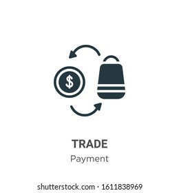 Trade glyph icon vector on white background. Flat vector trade icon symbol sign from modern payment collection for mobile concept and web apps design.