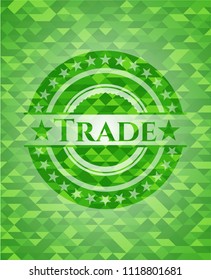 Trade green mosaic emblem