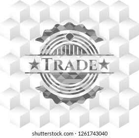 Trade grey emblem with cube white background