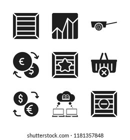 trade icon. 9 trade vector icons set. exchange, line chart and information network icons for web and design about trade theme