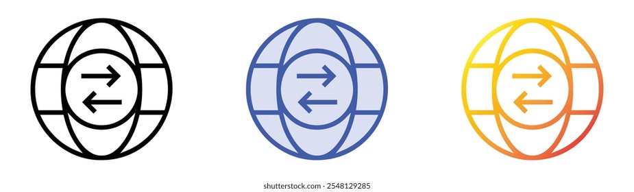 icono de comercio. Lineal, relleno azul y diseño de estilo degradado aislado sobre fondo blanco