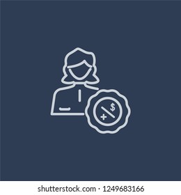 Trade icon. Trade linear design concept from  collection. Simple element vector illustration on dark blue background.