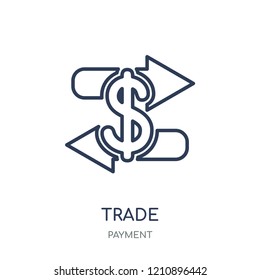 Trade icon. Trade linear symbol design from Payment collection. Simple outline element vector illustration on white background.