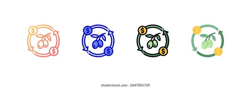 Trade Icon set multiple style collection