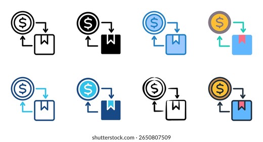 Conjunto de iconos comerciales colección de estilos múltiples 
