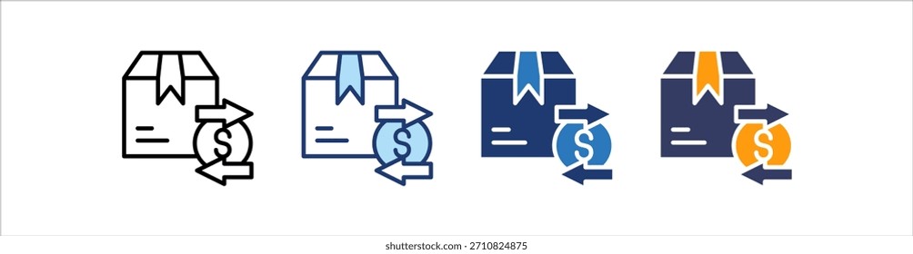 Conjunto de iconos comerciales Colección de estilos múltiples