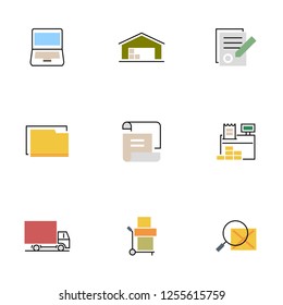 Trade icon set. Simple line flat vector illustrations.