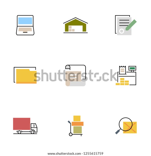 Trade\
icon set. Simple line flat vector\
illustrations.