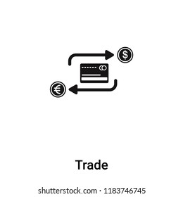 Trade icon vector isolated on white background, logo concept of Trade sign on transparent background, filled black symbol