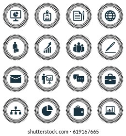 Trade Icons Set. Collection Of Hierarchy, Increasing, Group And Other Elements. Also Includes Symbols Such As Business, Conversation, Handbag.