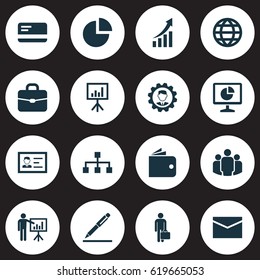 Trade Icons Set. Collection Of Increasing, Billfold, Earth And Other Elements. Also Includes Symbols Such As Global, Envelope, Monitor.