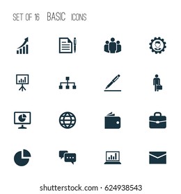 Trade Icons Set. Collection Of Increasing, Billfold, Leader And Other Elements. Also Includes Symbols Such As Analytics, Contract, Wallet.