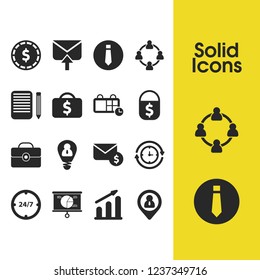 Trade icons set with geolocation of person, team business and letter money elements. Set of trade icons and suitcase concept. Editable vector elements for logo app UI design.