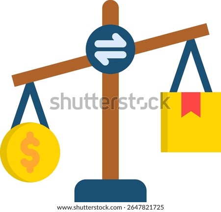 Trade Imbalance Icon Flat Vector Illustration