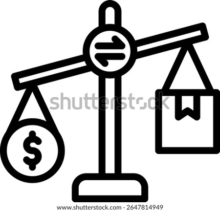 Trade Imbalance Icon Outline Vector Illustration