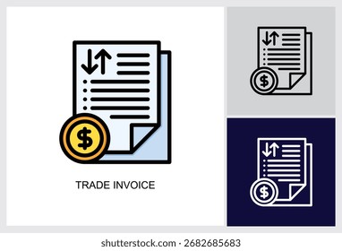 Icono de Factura comercial Multi Style Ilustración vectorial