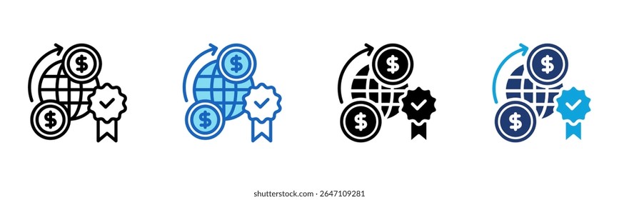 Ícone de Licença Comercial Ilustração de Vetor de Estilo Múltiplo