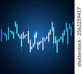 Trade line graph on gradient background, line chart diagram financial chart. Stock market graph trading chart for business and finance