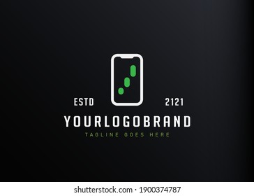 Inspiración en el diseño del logo comercial. Ilustración vectorial de la carta de velas en el teléfono. Plantilla moderna de diseño de iconos vintage con estilo de arte de línea.