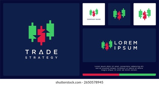 Plantilla de diseño de logotipo comercial con candelabro y flecha