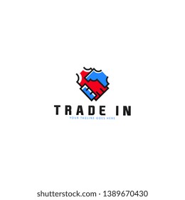 Trade logo template. Trade logo with simple gradian and flat colors
