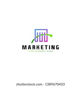 Trade logo template. Trade logo with simple gradian and flat colors