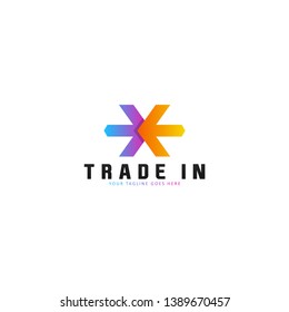 Trade logo template. Trade logo with simple gradian and flat colors