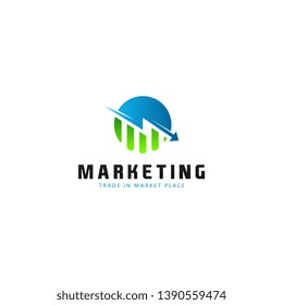 Trade logo template. Trade logo with simple gradian and flat colors
