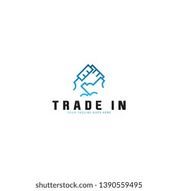 Trade logo template. Trade logo with simple gradian and flat colors