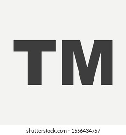 Trade mark icon isolated on white background. Vector illustration. Eps 10.